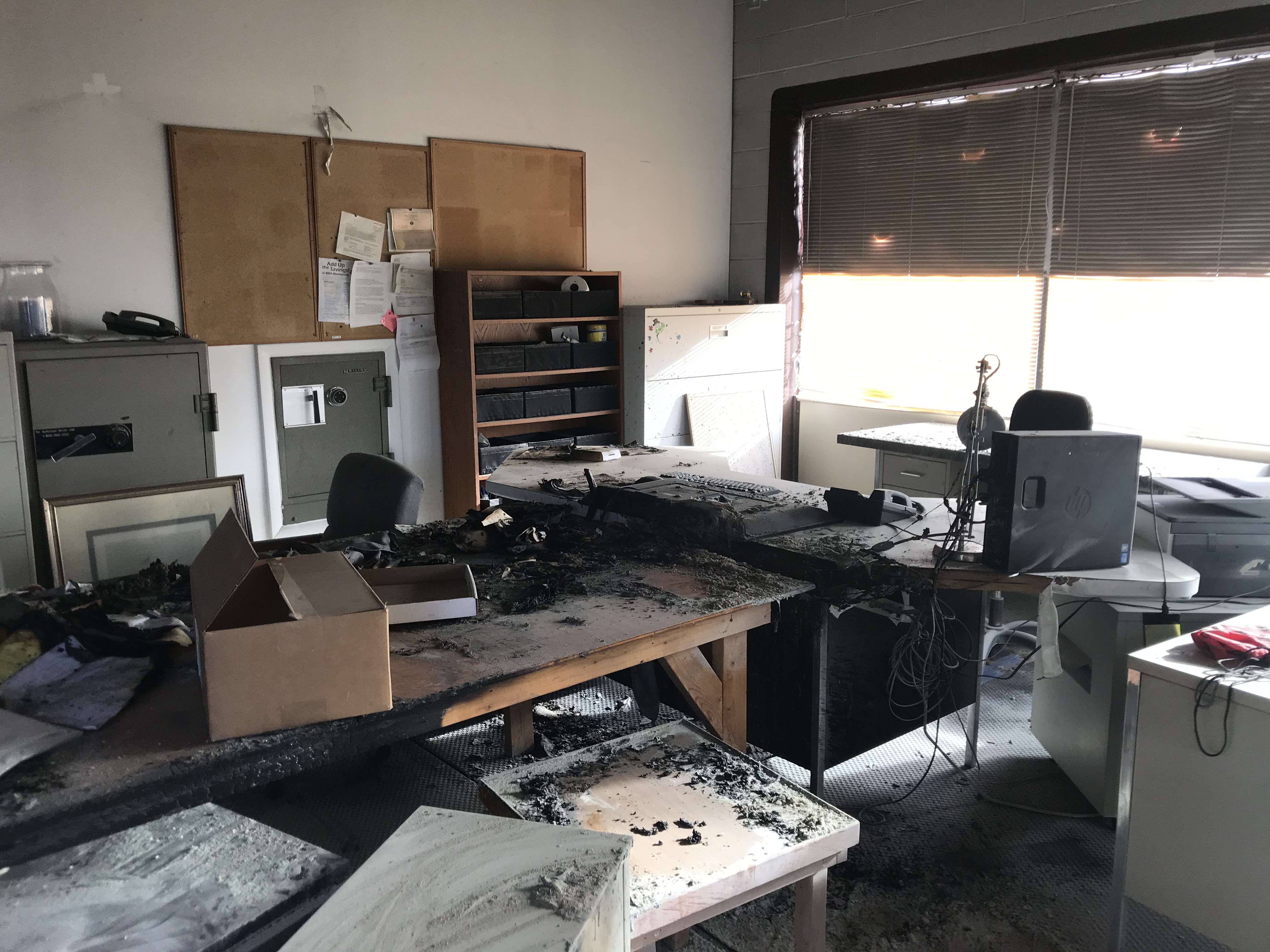 fire damage to office